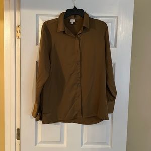 Olive Green Silk Skirt